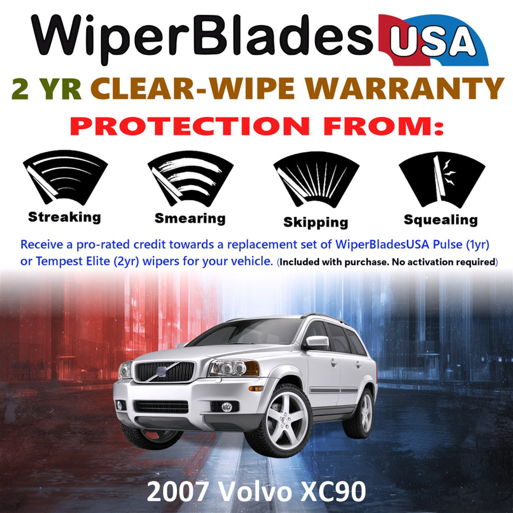 2007 Volvo XC90 Front w/Rear Wiper blades Set  Includes 2yr Wear Warranty & Free Delivery