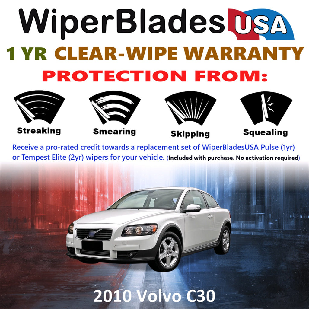 2010 Volvo C30 Front Wiper blades Set Includes 1yr Wear Warranty & Free Delivery
