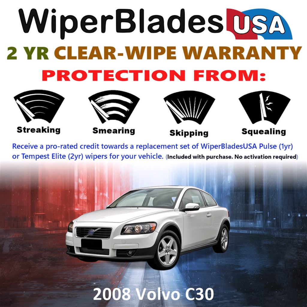 2008 Volvo C30 Front Wiper blades Set  Includes 2yr Wear Warranty & Free Delivery