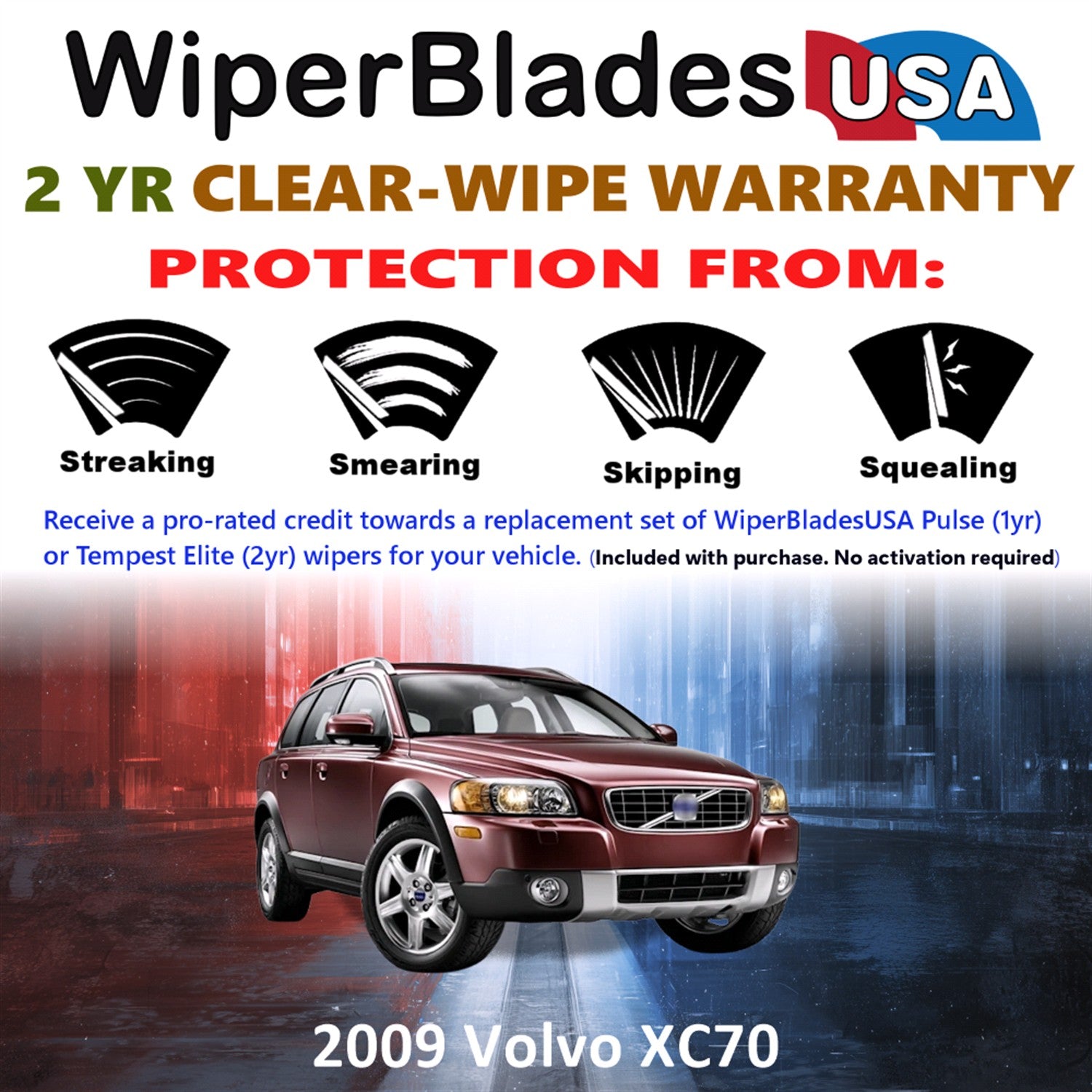 2009 Volvo XC70 Front Wiper blades Set  Includes 2yr Wear Warranty & Free Delivery