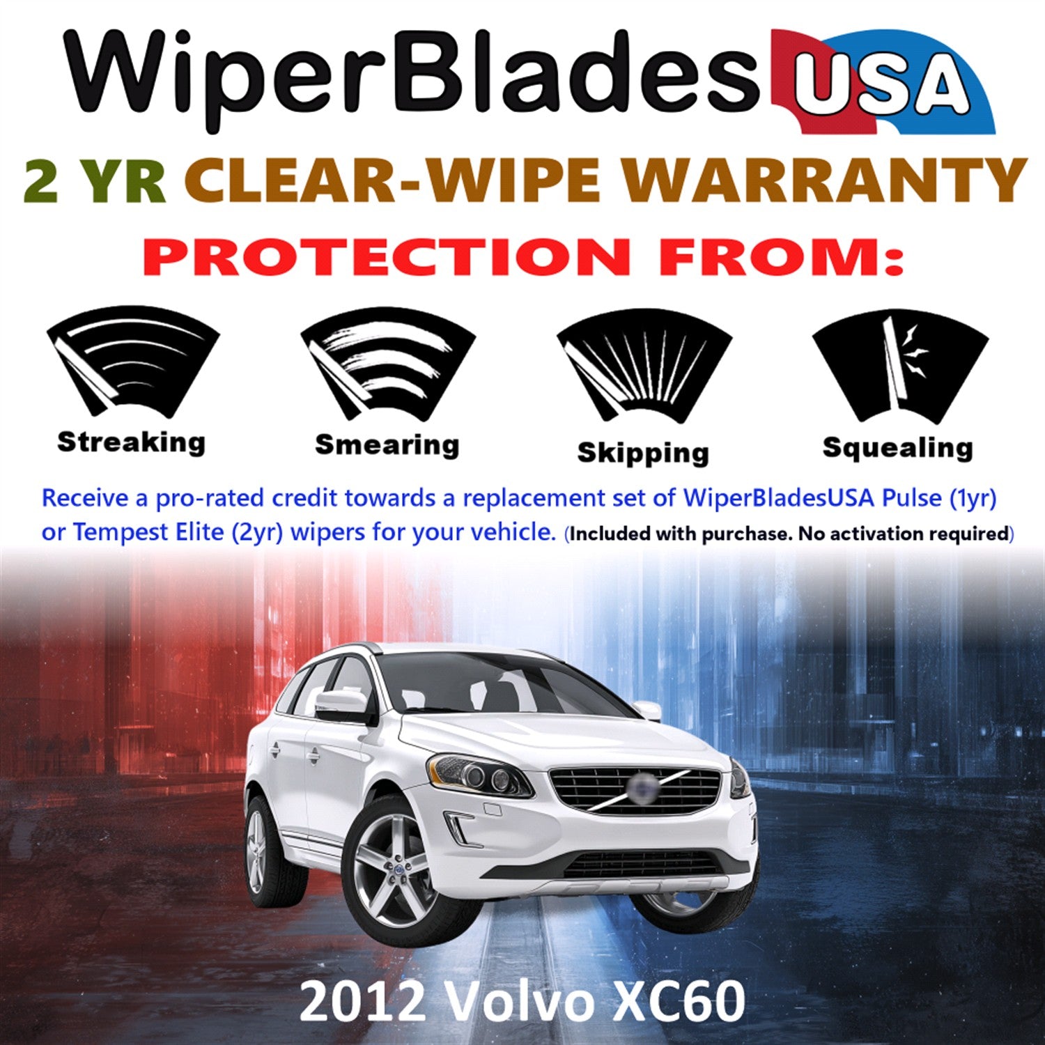 2012 Volvo XC60 Front Wiper blades Set  Includes 2yr Wear Warranty & Free Delivery