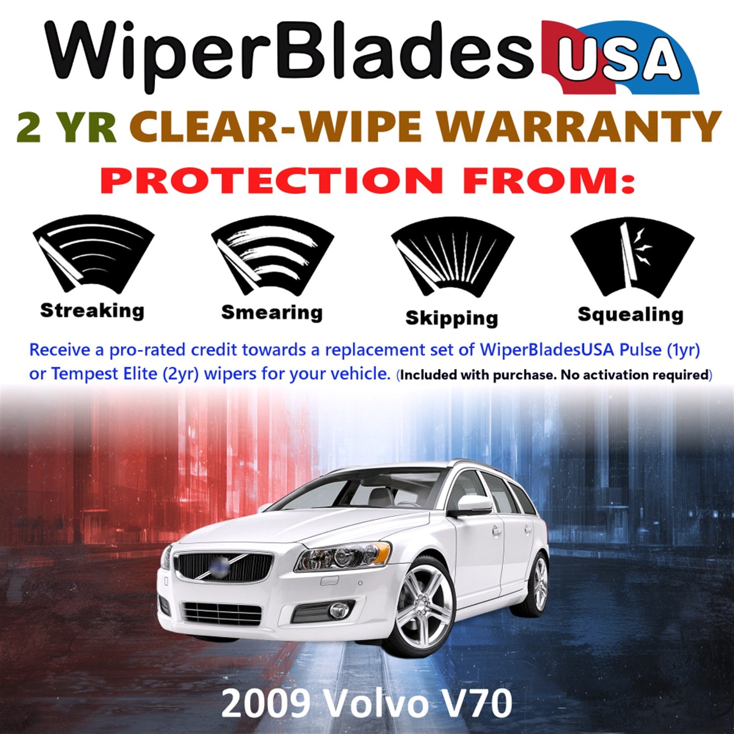 2009 Volvo V70 Front Wiper blades Set  Includes 2yr Wear Warranty & Free Delivery