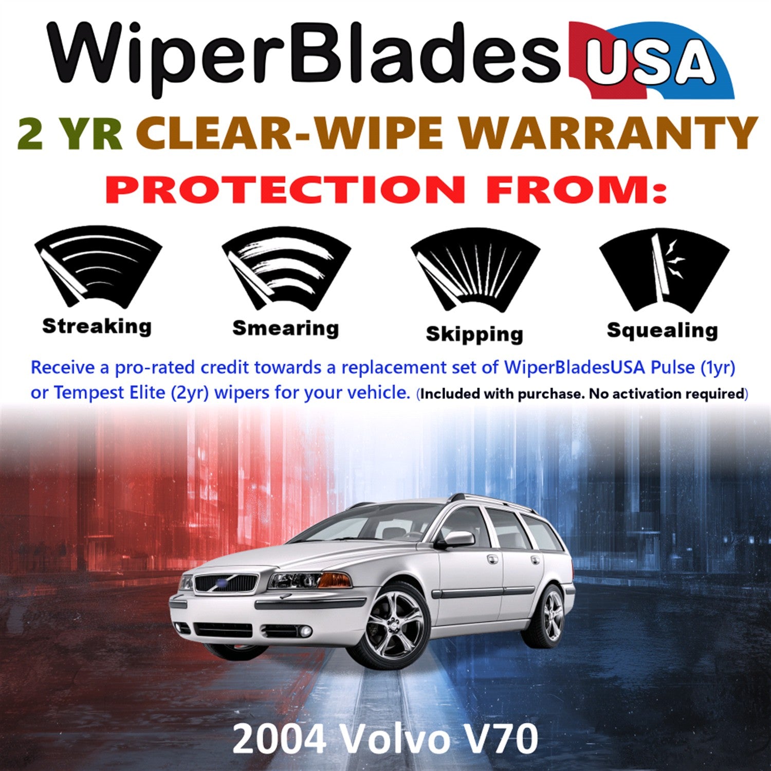 2004 Volvo V70 Front Wiper blades Set  Includes 2yr Wear Warranty & Free Delivery