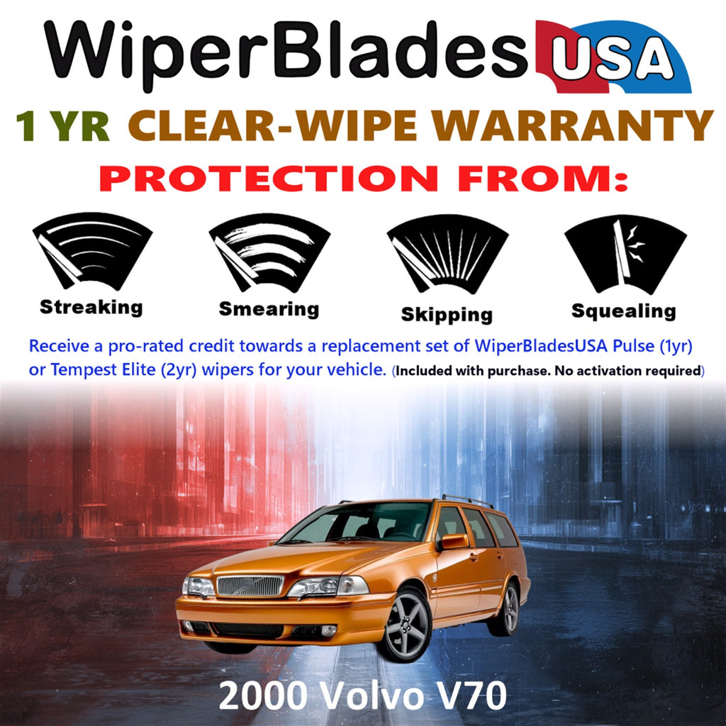2000 Volvo V70 Front Wiper blades Set Includes 1yr Wear Warranty & Free Delivery