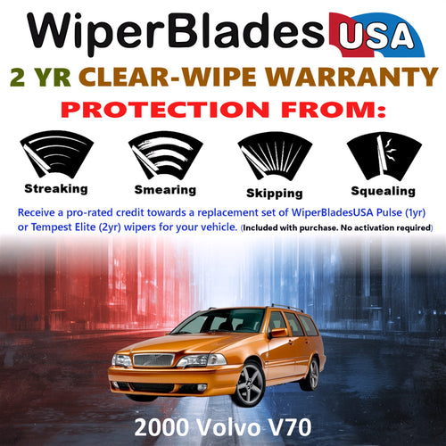 2000 Volvo V70 Front Wiper blades Set  Includes 2yr Wear Warranty & Free Delivery
