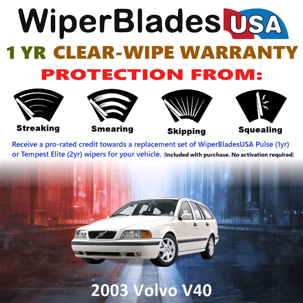 2003 Volvo V40 Front Wiper blades Set Includes 1yr Wear Warranty & Free Delivery