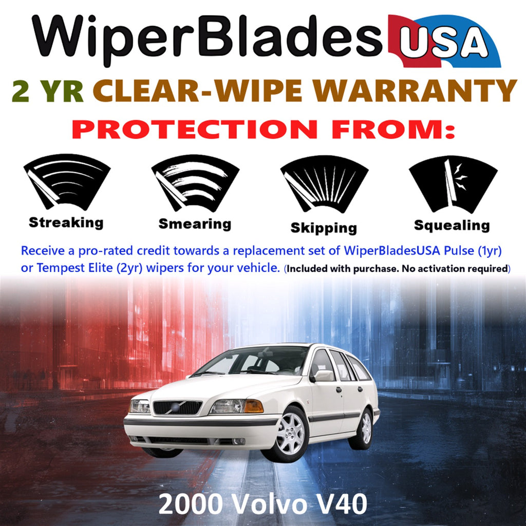 2000 Volvo V40 Front Wiper blades Set  Includes 2yr Wear Warranty & Free Delivery