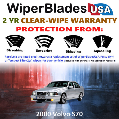 2000 Volvo S70 Front Wiper blades Set  Includes 2yr Wear Warranty & Free Delivery
