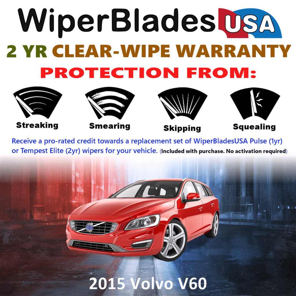 2015 Volvo V60 Front Wiper blades Set  Includes 2yr Wear Warranty & Free Delivery