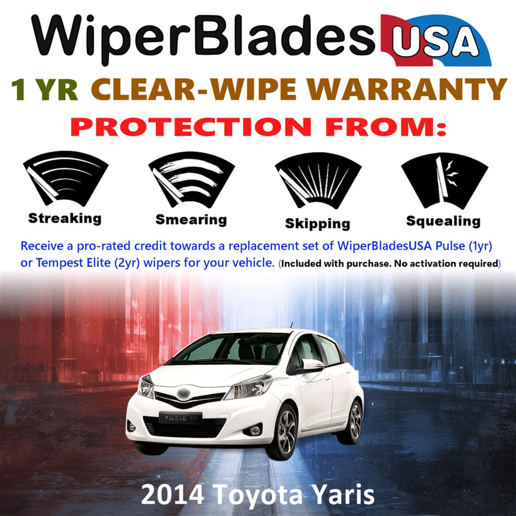2014 Toyota Yaris Front Wiper blades Set Includes 1yr Wear Warranty & Free Delivery