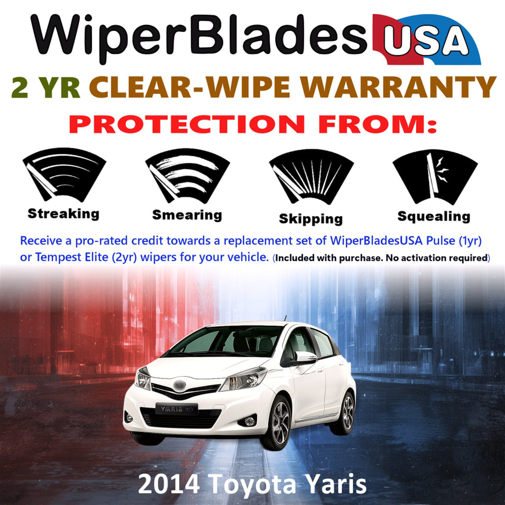 2014 Toyota Yaris Front Wiper blades Set  Includes 2yr Wear Warranty & Free Delivery