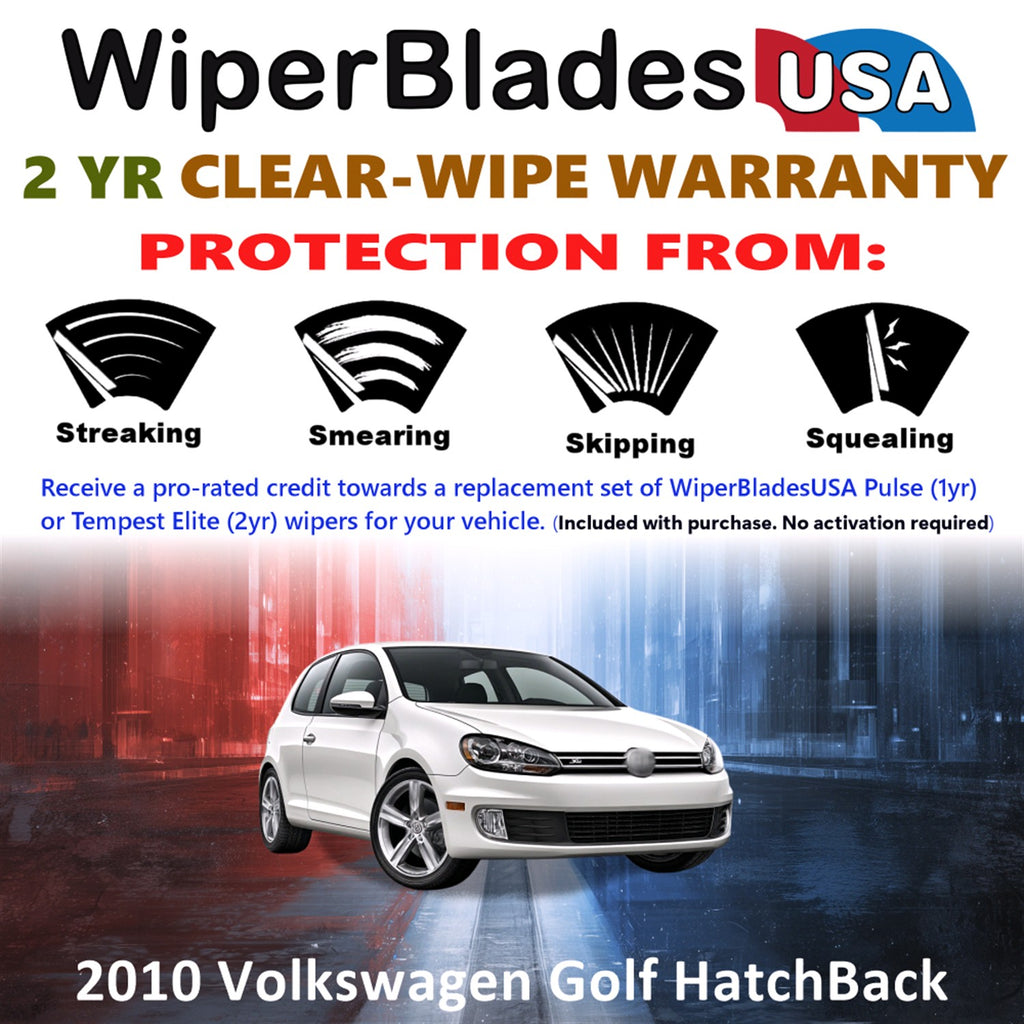 2010 Volkswagen Golf Front Wiper blades Set  Includes 2yr Wear Warranty & Free Delivery