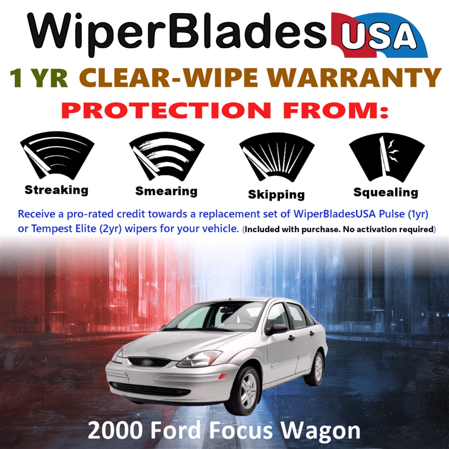 2000 Ford Focus Front Wiper blades Set Includes 1yr Wear Warranty & Free Delivery