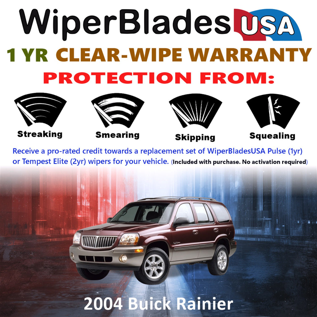 2004 Buick Rainier Front Wiper blades Set Includes 1yr Wear Warranty & Free Delivery