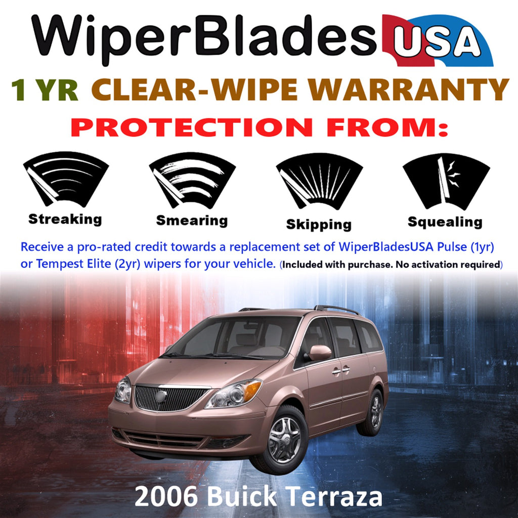 2006 Buick Terraza Front Wiper blades Set Includes 1yr Wear Warranty & Free Delivery