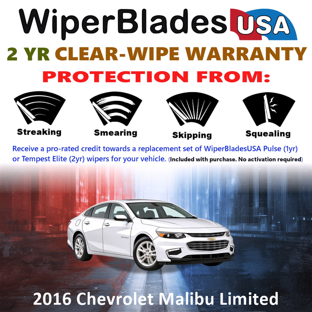 2016 Chevrolet Malibu Limited Front Wiper blades Set  Includes 2yr Wear Warranty & Free Delivery