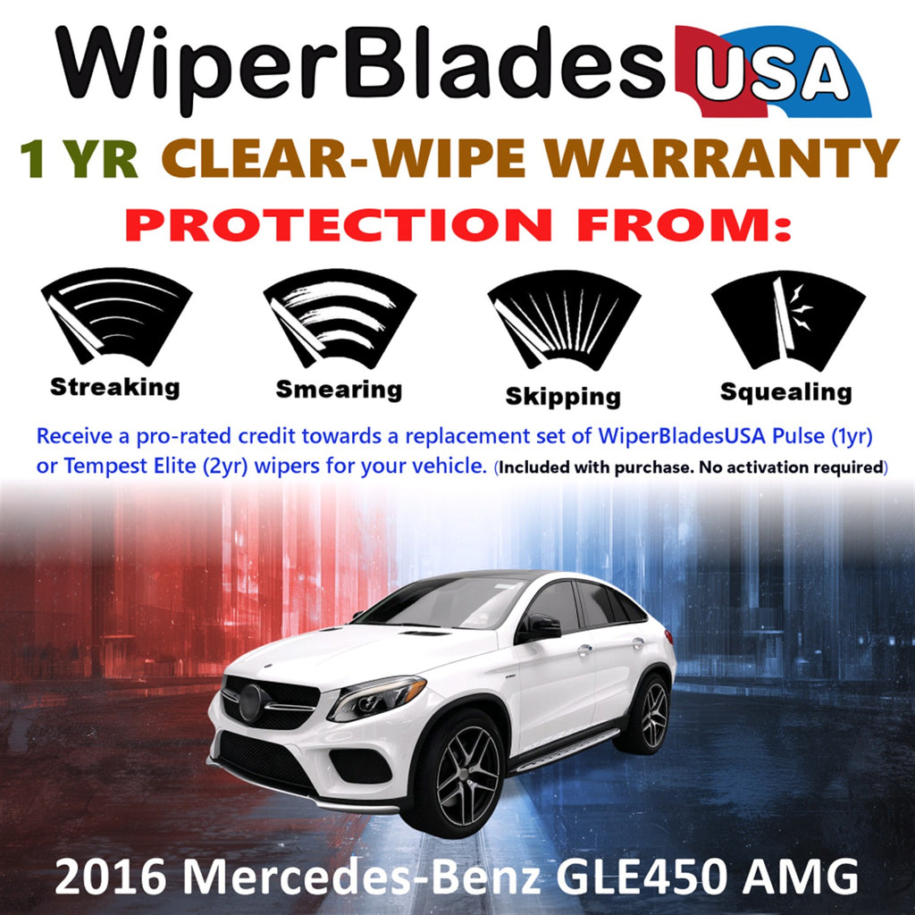 2016 Mercedes-Benz GLE450 AMG Front w/Rear Wiper blades Set Includes 1yr Wear Warranty & Free Delivery