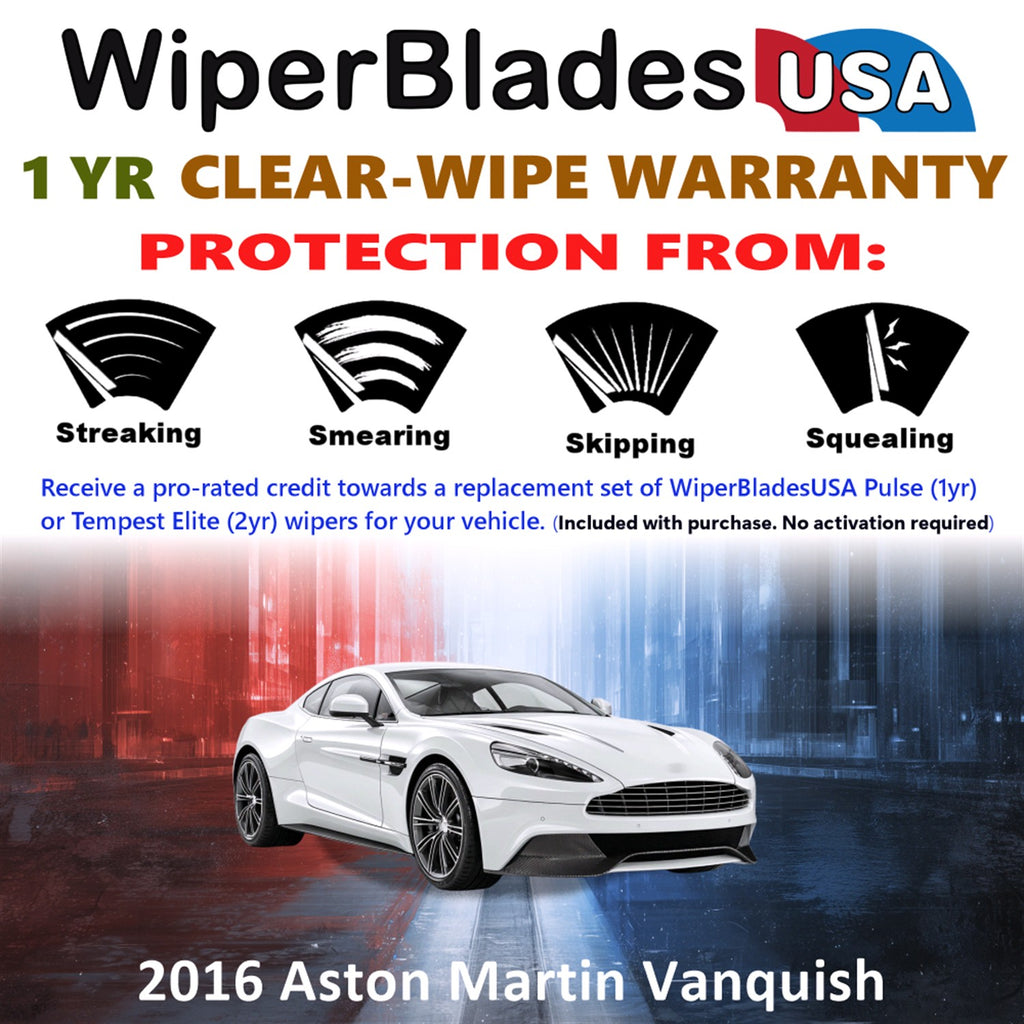 2016 Aston Martin Vanquish Front Wiper blades Set Includes 1yr Wear Warranty & Free Delivery