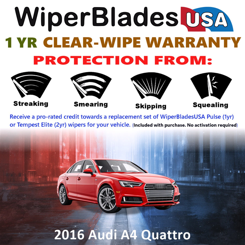 2016 Audi A4 Quattro Front Wiper blades Set Includes 1yr Wear Warranty & Free Delivery