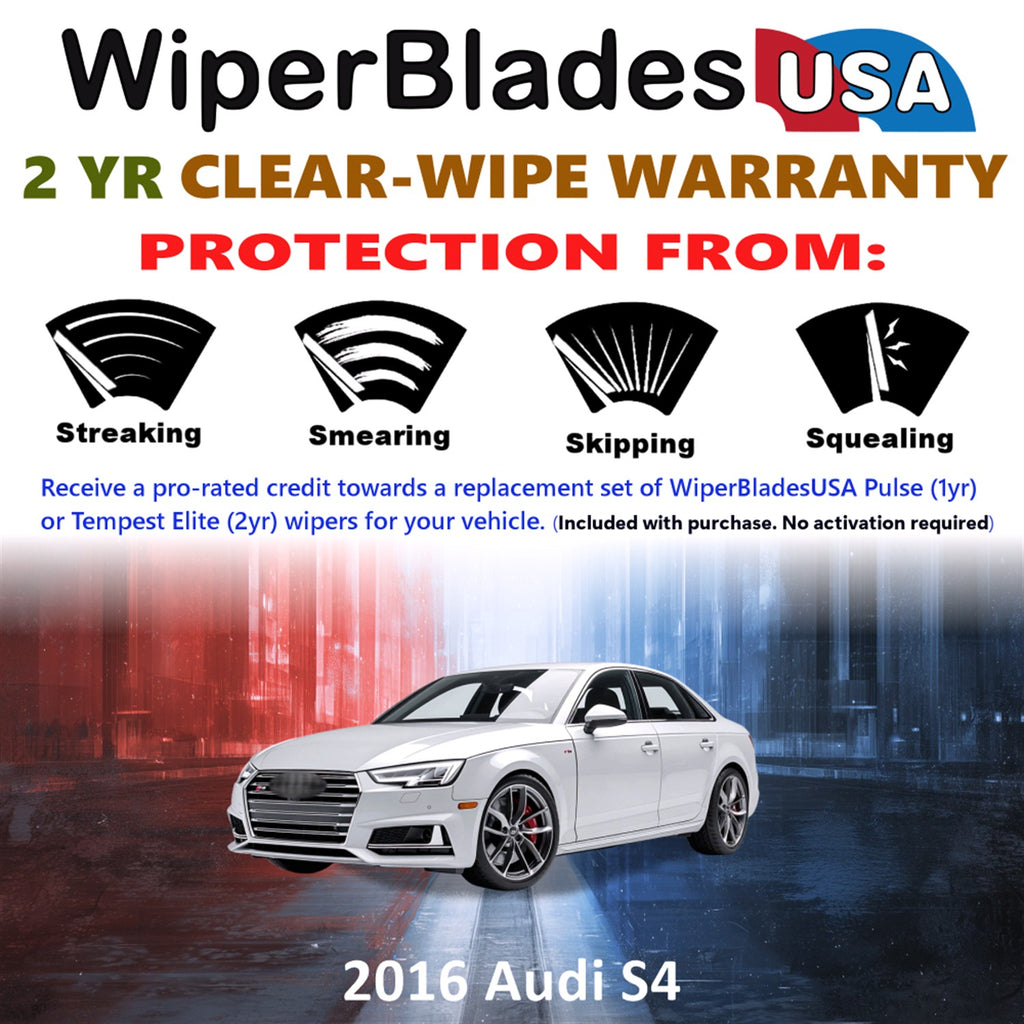 2016 Audi S4 Front Wiper blades Set  Includes 2yr Wear Warranty & Free Delivery