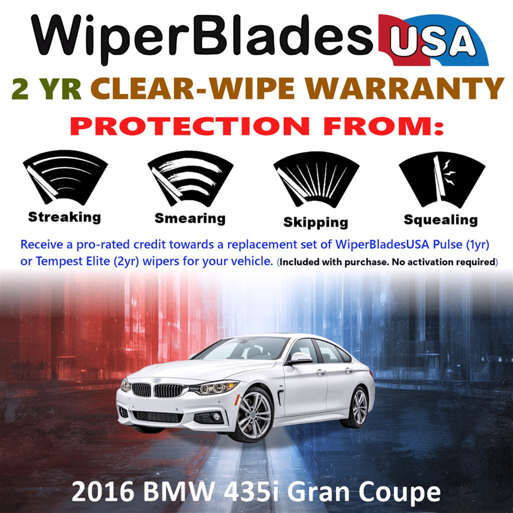 2016 BMW 435i Gran Coupe Front Wiper blades Set  Includes 2yr Wear Warranty & Free Delivery