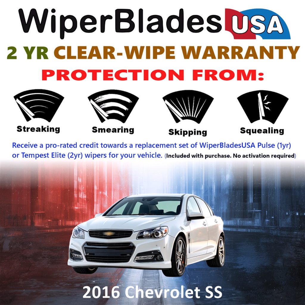 2016 Chevrolet SS Front Wiper blades Set  Includes 2yr Wear Warranty & Free Delivery