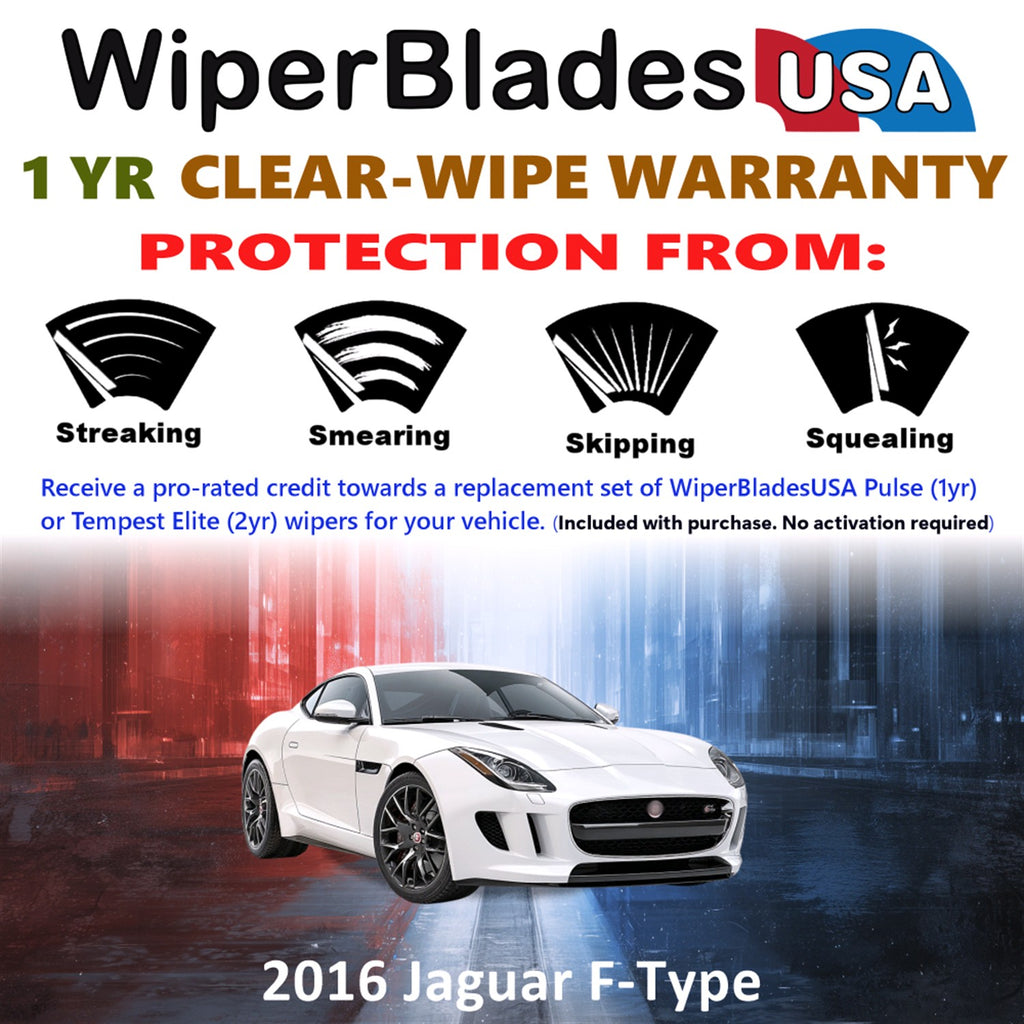 2016 Jaguar F-Type Front Wiper blades Set Includes 1yr Wear Warranty & Free Delivery