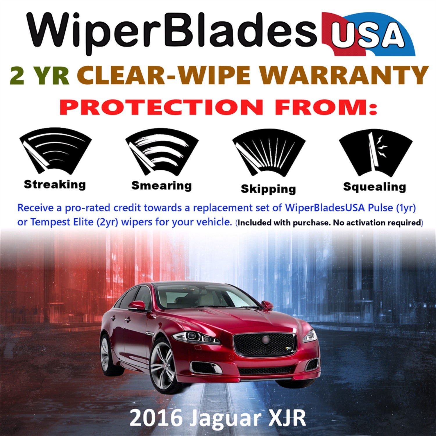 2016 Jaguar XJR Front Wiper blades Set  Includes 2yr Wear Warranty & Free Delivery