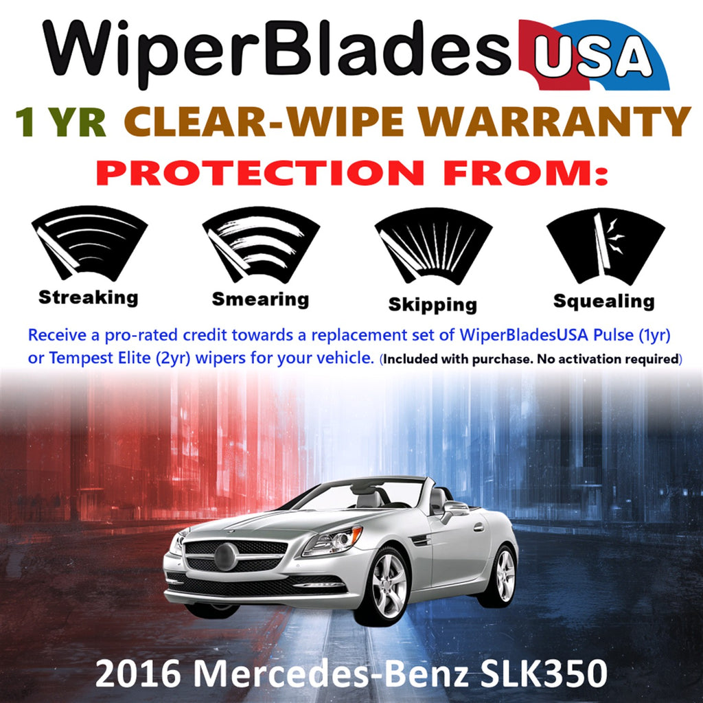 2016 Mercedes-Benz SLK350 Front Wiper blades Set Includes 1yr Wear Warranty & Free Delivery