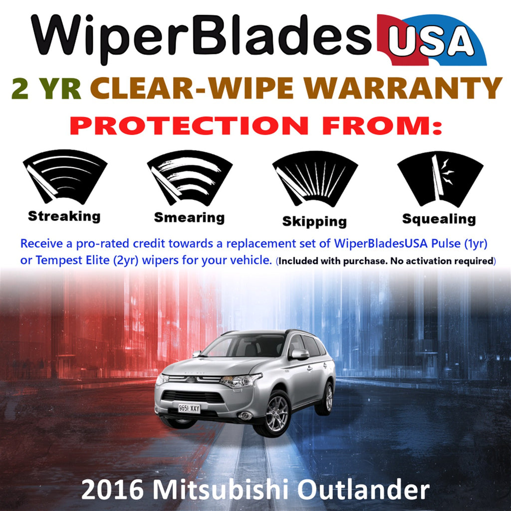 2016 Mitsubishi Outlander Front Wiper blades Set  Includes 2yr Wear Warranty & Free Delivery