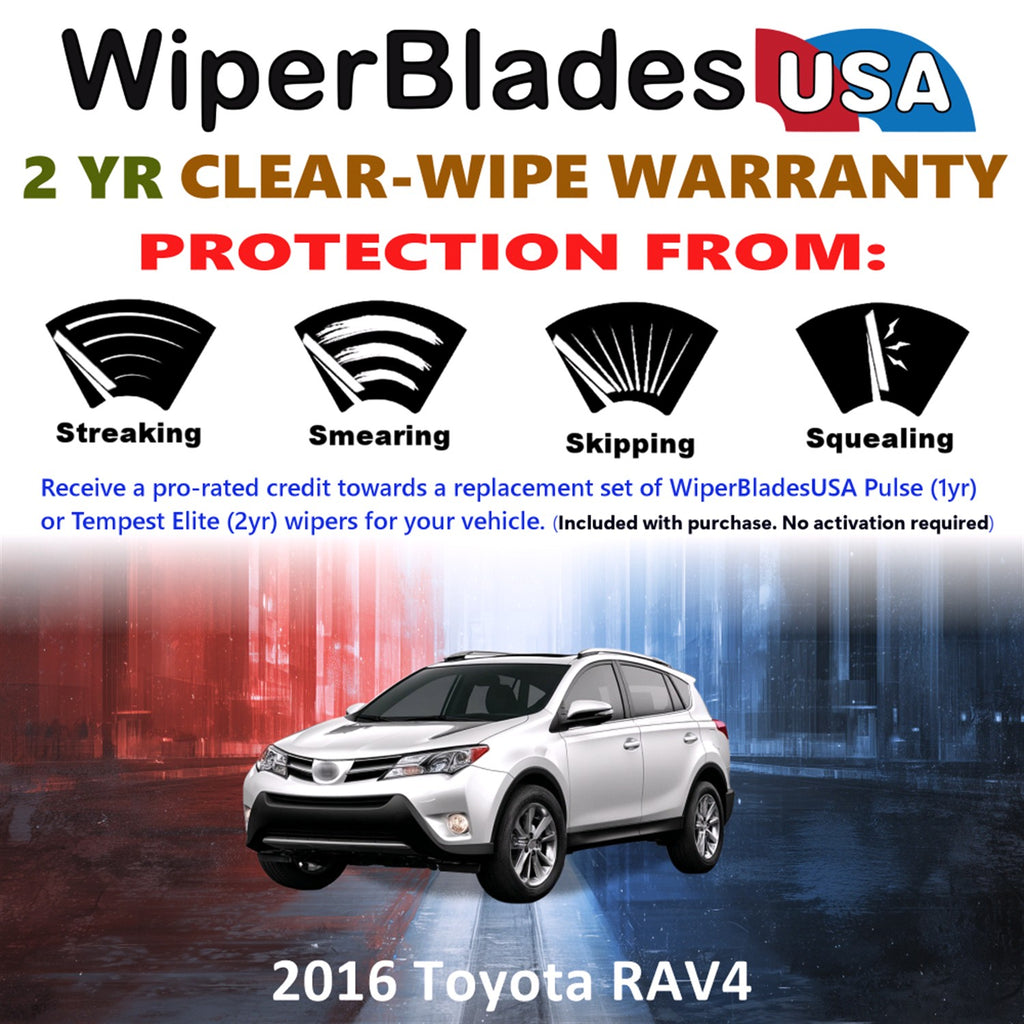 2016 Toyota RAV4 Front Wiper blades Set  Includes 2yr Wear Warranty & Free Delivery
