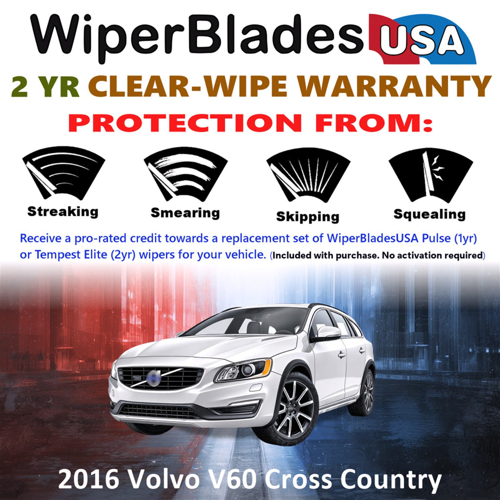 2016 Volvo V60 Cross Country Front Wiper blades Set  Includes 2yr Wear Warranty & Free Delivery
