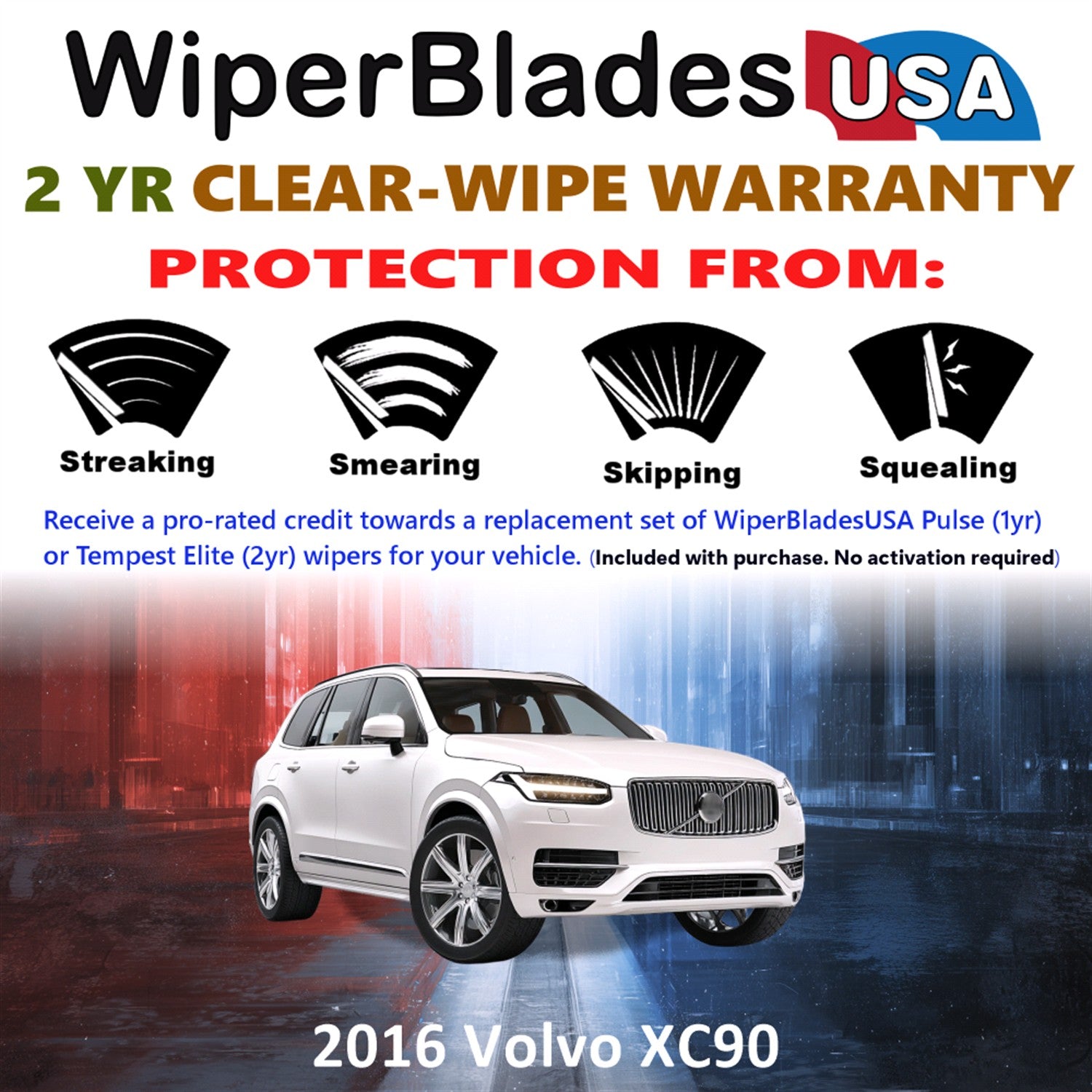 2016 Volvo XC90 Front Wiper blades Set  Includes 2yr Wear Warranty & Free Delivery