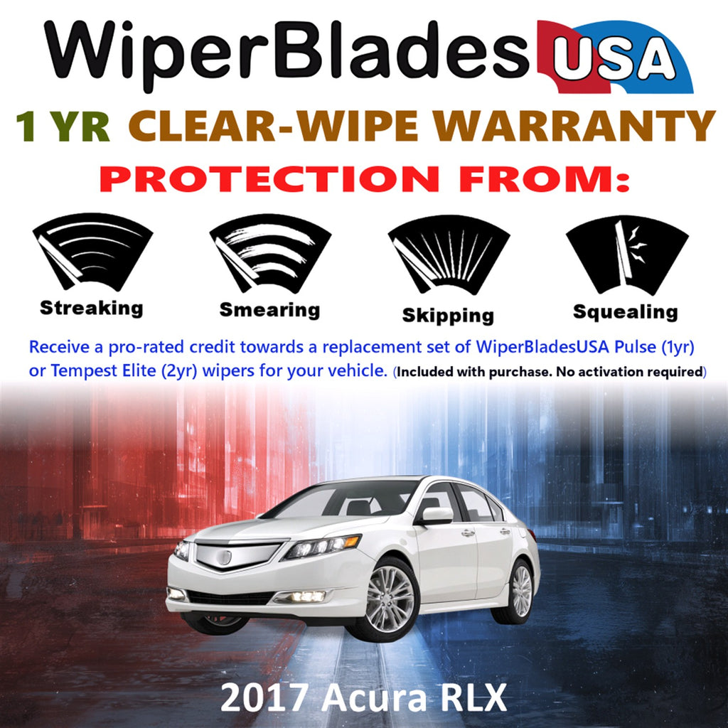 2017 Acura RLX Front Wiper blades Set Includes 1yr Wear Warranty & Free Delivery