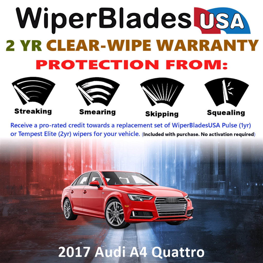 2017 Audi A4 Quattro Front Wiper blades Set  Includes 2yr Wear Warranty & Free Delivery