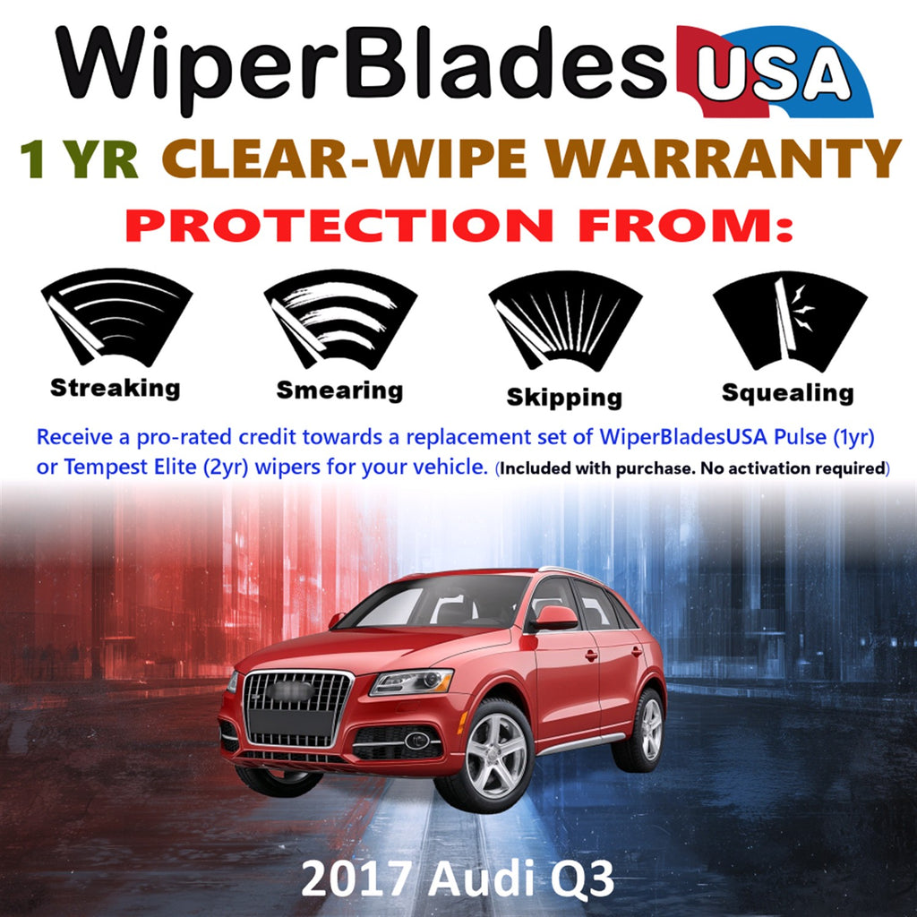 2017 Audi Q3 Front Wiper blades Set Includes 1yr Wear Warranty & Free Delivery