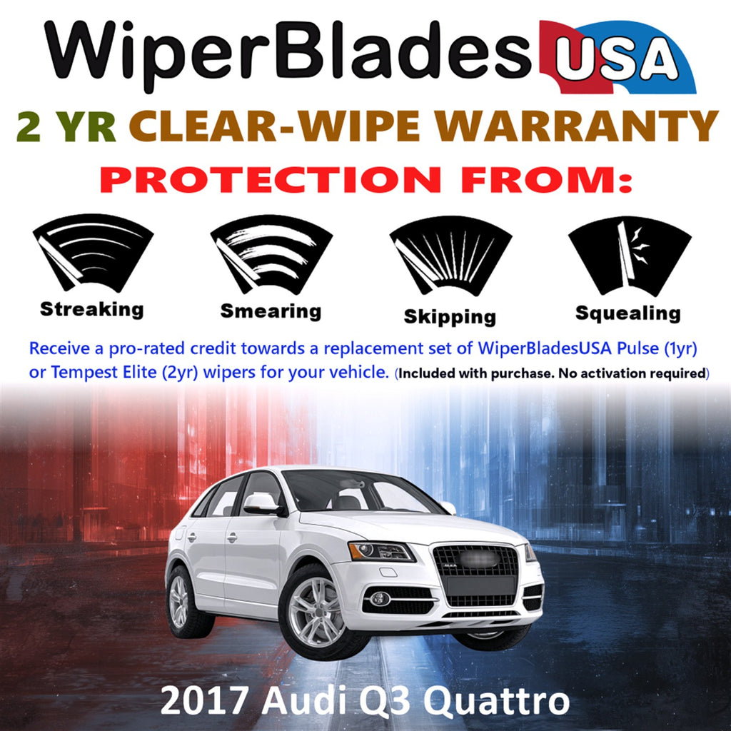 2017 Audi Q3 Quattro Front Wiper blades Set  Includes 2yr Wear Warranty & Free Delivery