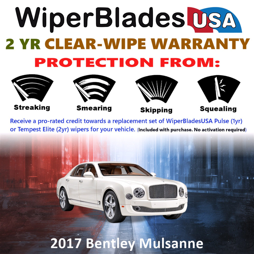 2017 Bentley Mulsanne Front Wiper blades Set  Includes 2yr Wear Warranty & Free Delivery