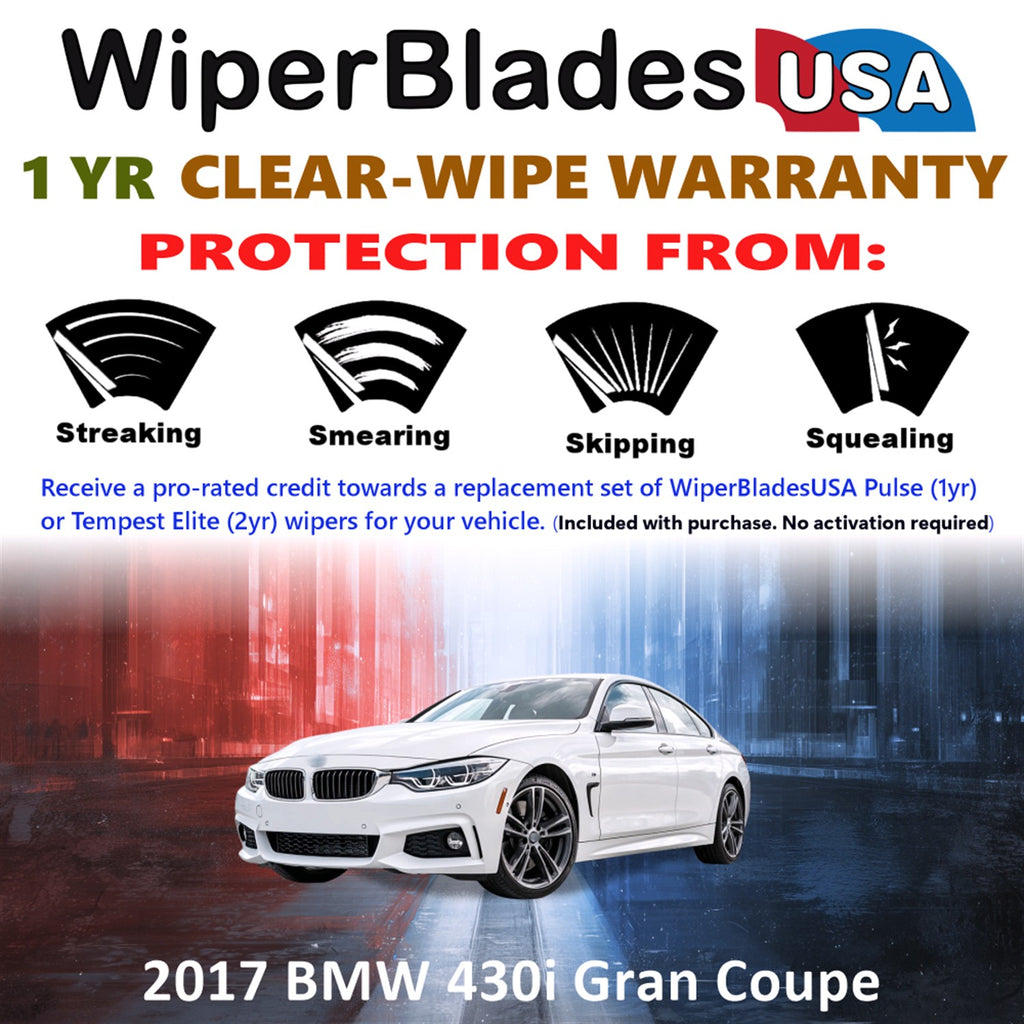 2017 BMW 430i Gran Coupe Front Wiper blades Set Includes 1yr Wear Warranty & Free Delivery