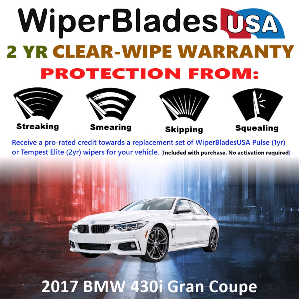 2017 BMW 430i Gran Coupe Front Wiper blades Set  Includes 2yr Wear Warranty & Free Delivery