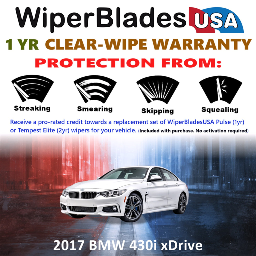 2017 BMW 430i xDrive Front Wiper blades Set Includes 1yr Wear Warranty & Free Delivery