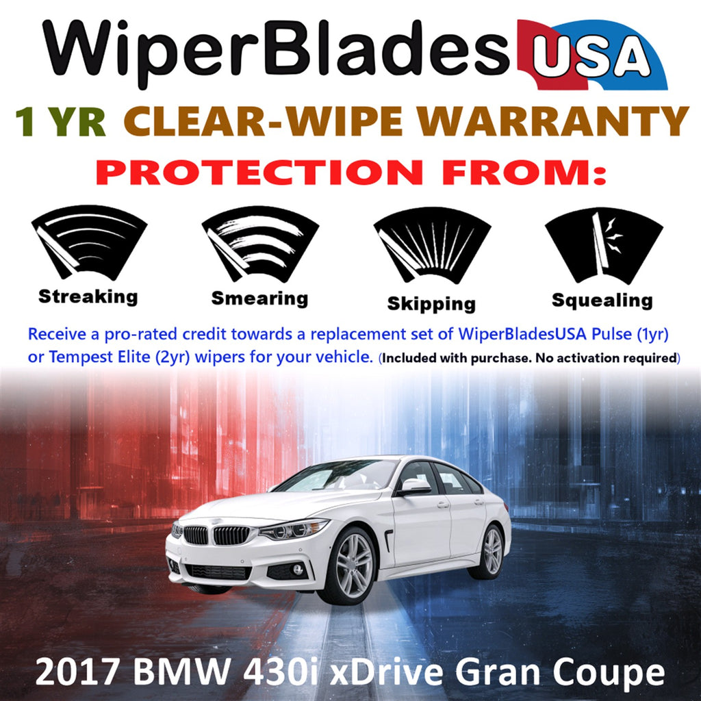 2017 BMW 430i xDrive Gran Coupe Front Wiper blades Set Includes 1yr Wear Warranty & Free Delivery