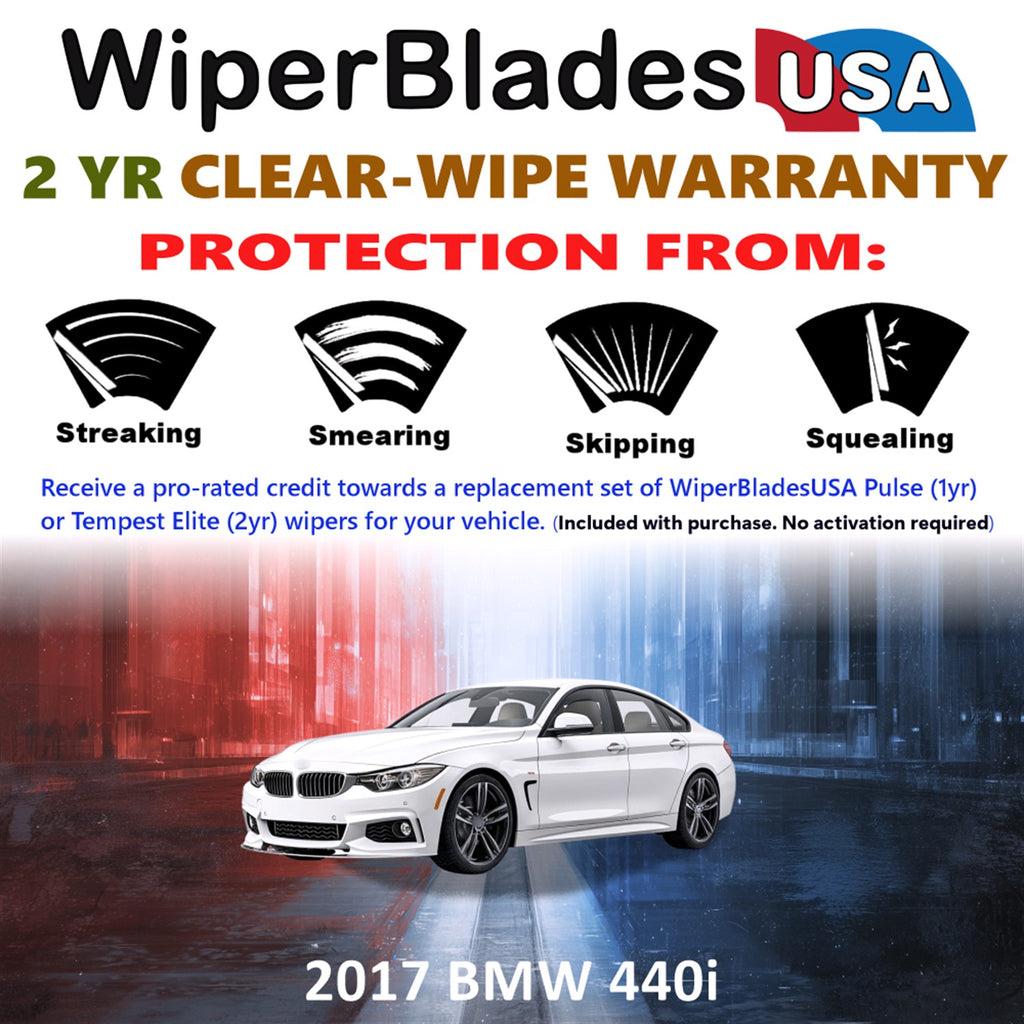 2017 BMW 440i Front Wiper blades Set  Includes 2yr Wear Warranty & Free Delivery