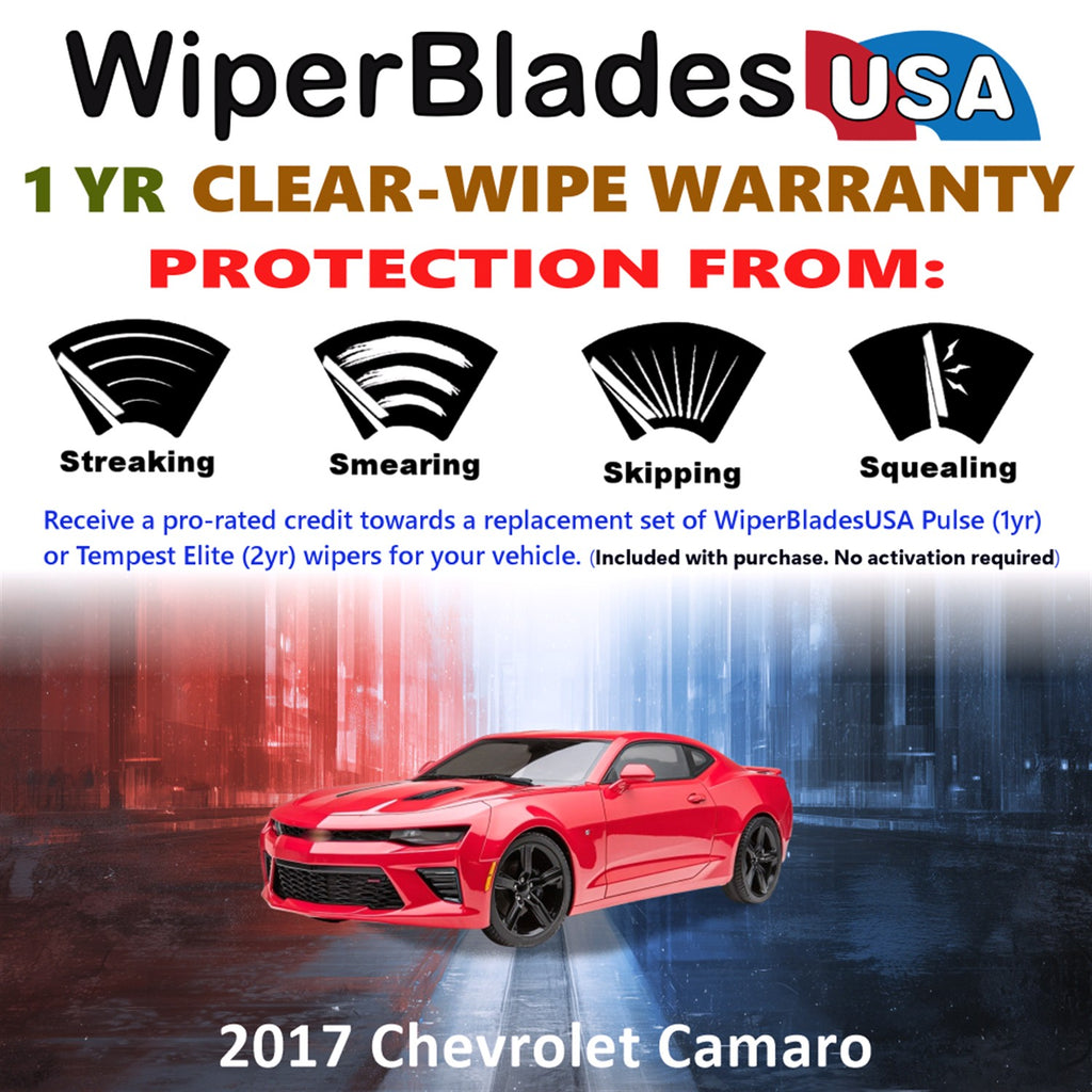 2017 Chevrolet Camaro Front Wiper blades Set Includes 1yr Wear Warranty & Free Delivery