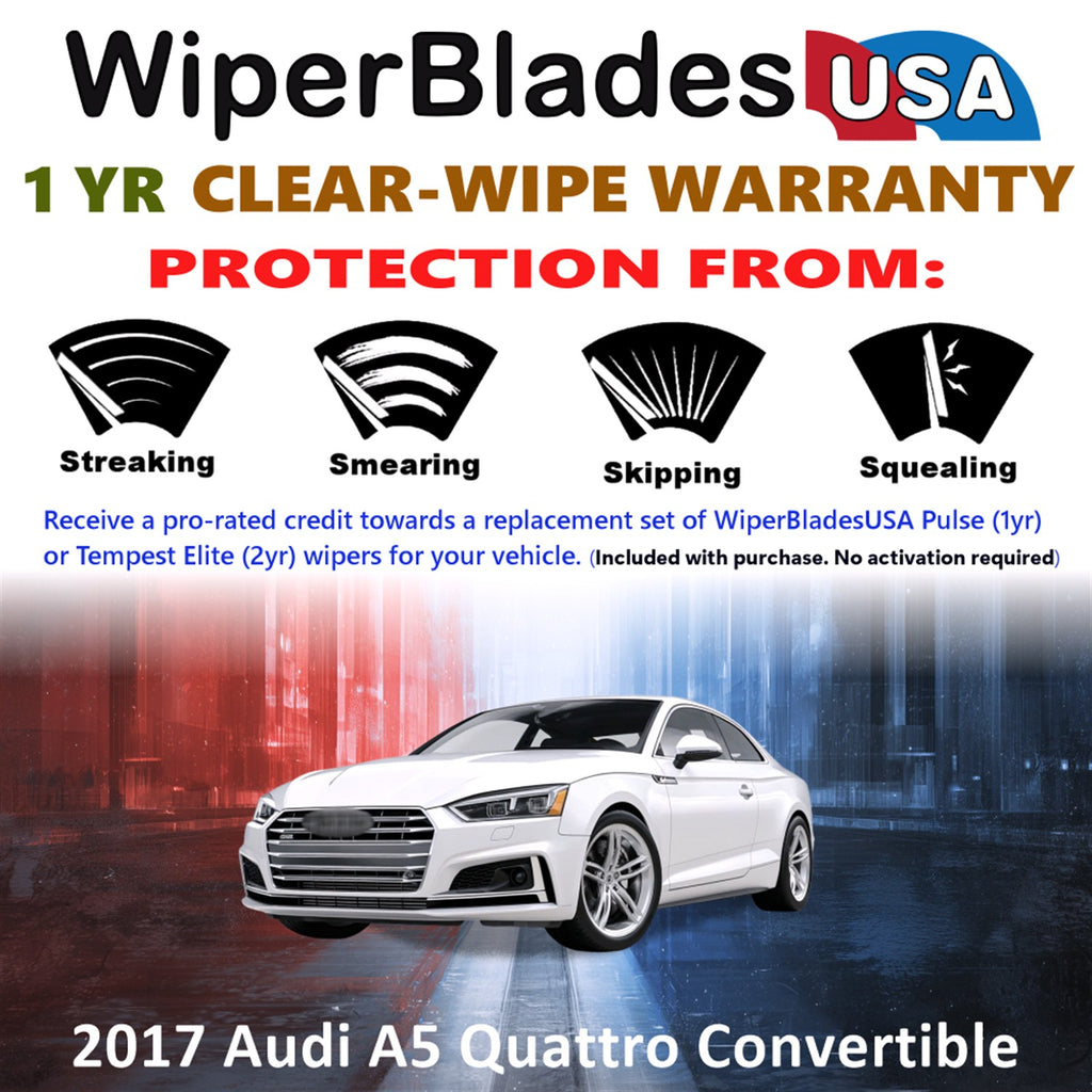 2017 Audi A5 Quattro Front Wiper blades Set Includes 1yr Wear Warranty & Free Delivery