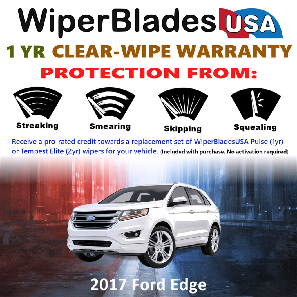 2017 Ford Edge Front w/Rear Wiper blades Set Includes 1yr Wear Warranty & Free Delivery