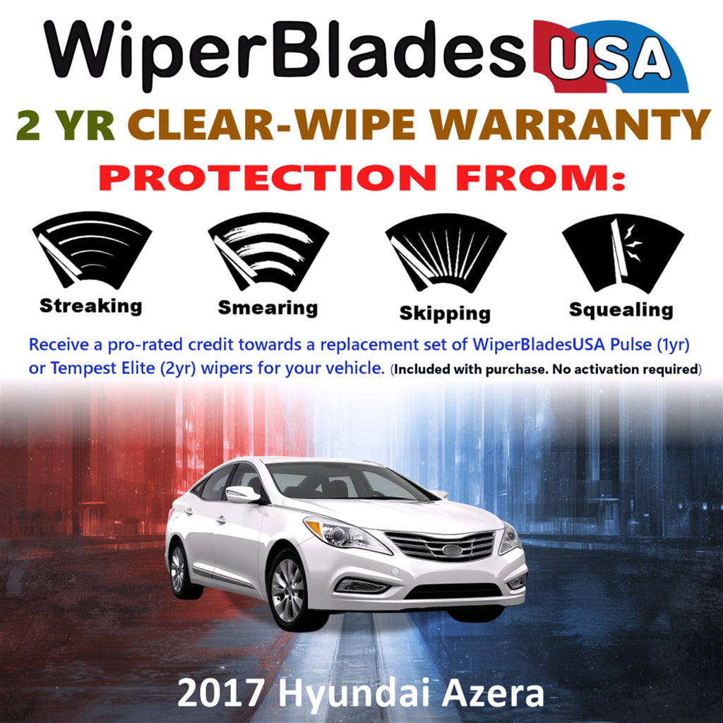 2017 Hyundai Azera Front Wiper blades Set  Includes 2yr Wear Warranty & Free Delivery