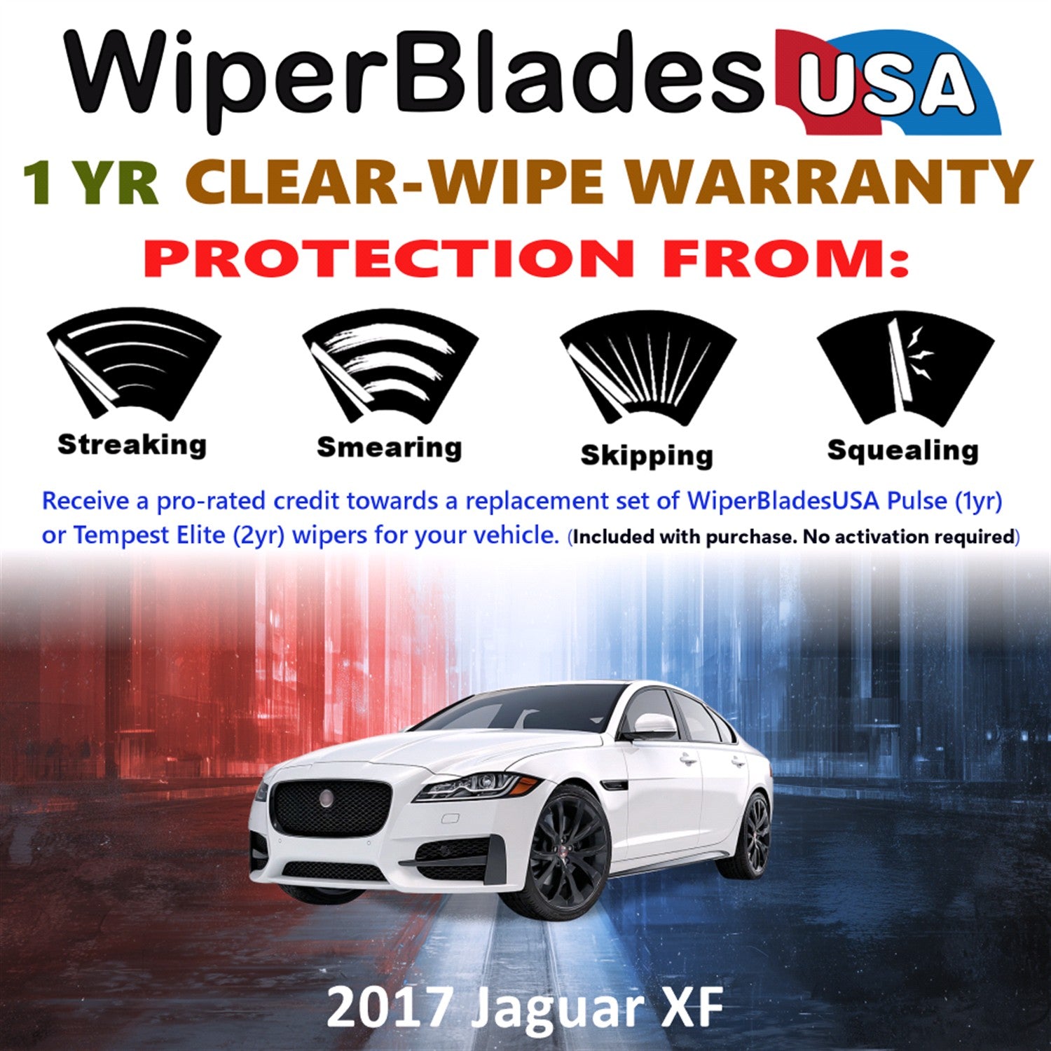 2017 Jaguar XF Front Wiper blades Set Includes 1yr Wear Warranty & Free Delivery