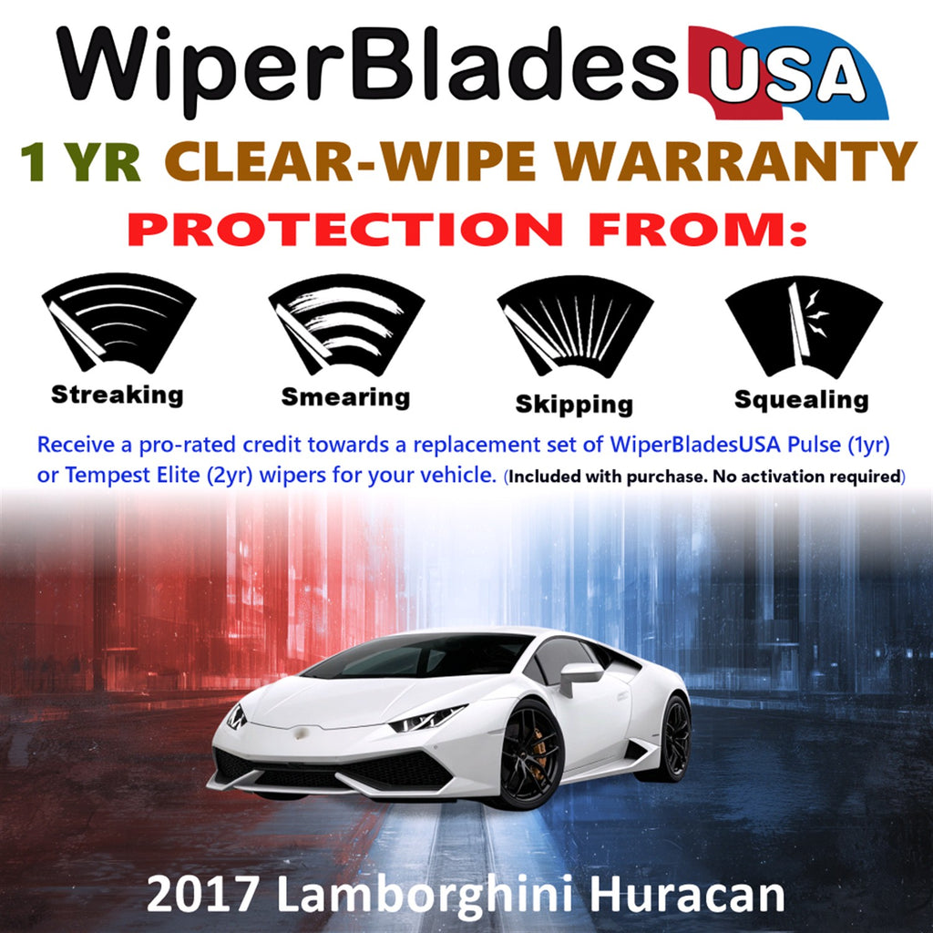 2017 Lamborghini Huracan Front Wiper blades Set Includes 1yr Wear Warranty & Free Delivery