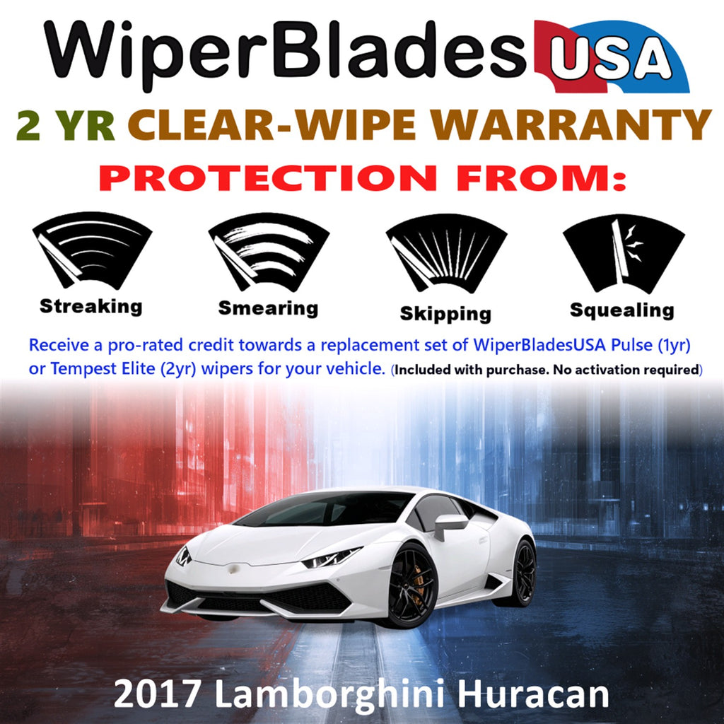 2017 Lamborghini Huracan Front Wiper blades Set  Includes 2yr Wear Warranty & Free Delivery